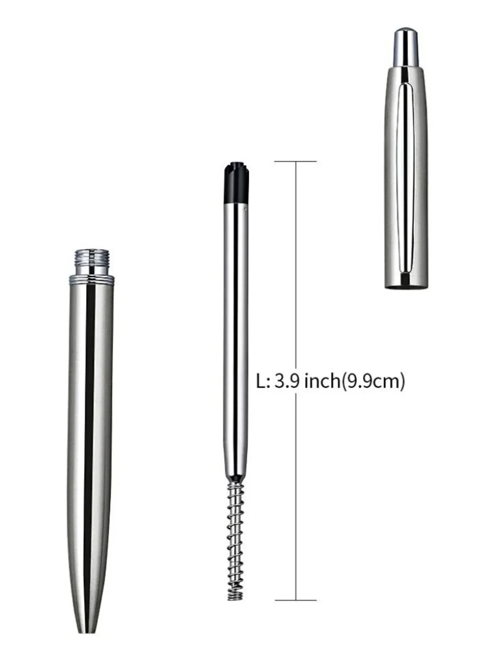 ChaoQ,Black Ink Refills (6pcs), Replaceable Ballpoint Pen Refills, 1mm Medium Ti
